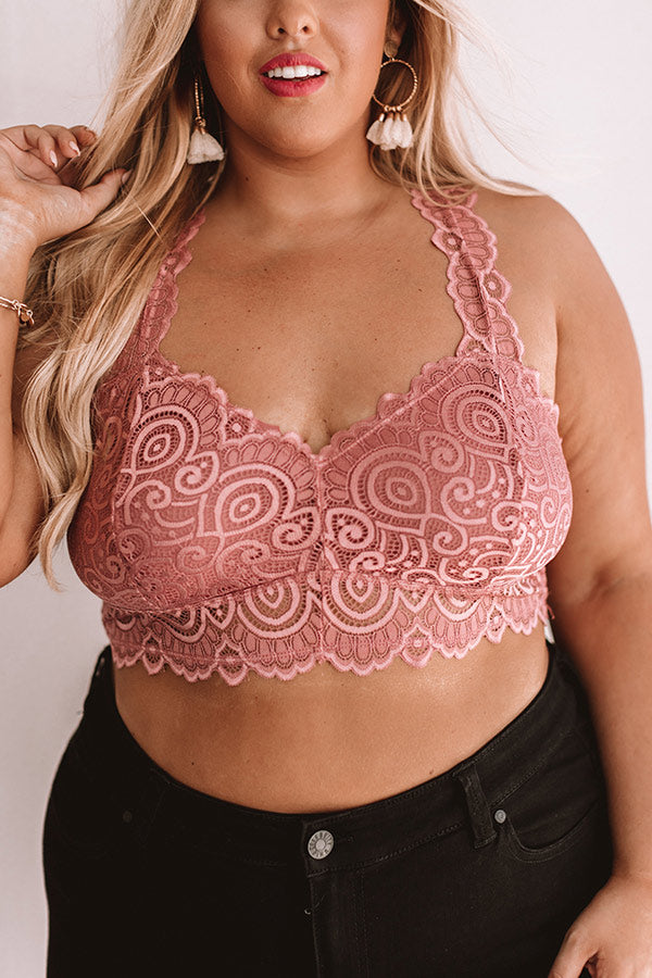 Be Loved Lace Racerback Bralette in Blush Curves Image - 2