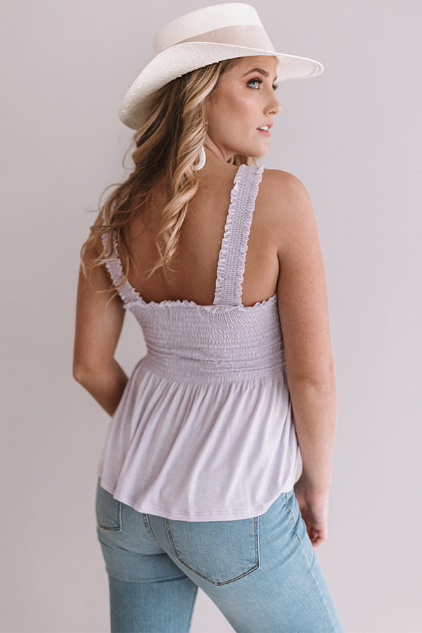 Never Grow Up Smocked Top In Lavender Image - 4