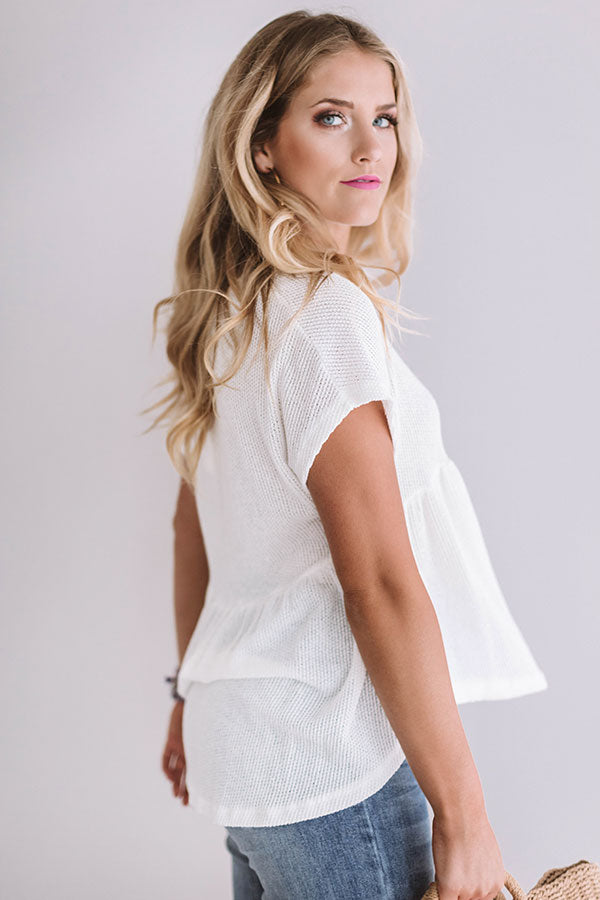 Ticket To Paradise Babydoll Top In White Image - 2