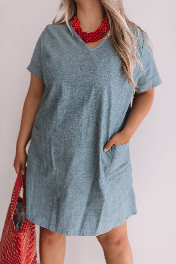 Pier Party Chambray Shift Dress  Curves Image - 2