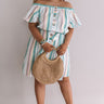 Sunny State Of Mind Stripe Dress In Aqua Curves Image - 1