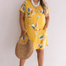 Pier Party Floral Shift Dress In Mustard  Curves Image - 1