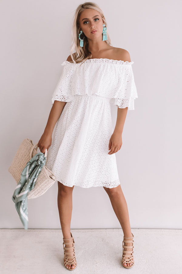 Travel To Tulum Eyelet Dress In White Image - 1