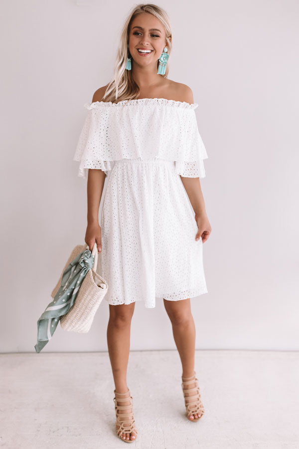 Travel To Tulum Eyelet Dress In White Image - 2