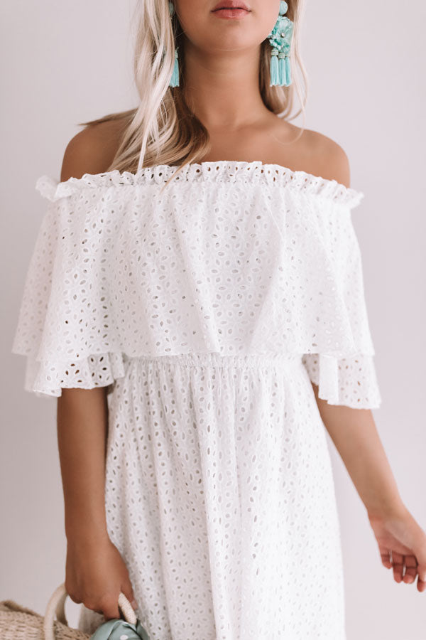 Travel To Tulum Eyelet Dress In White Image - 3