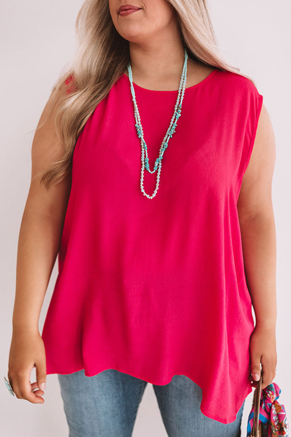 Time For A Getaway Shift Tunic In Raspberry  Curves Image - 3