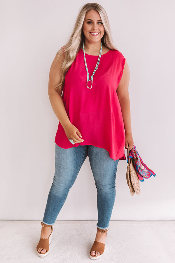 Time For A Getaway Shift Tunic In Raspberry  Curves Image - 1