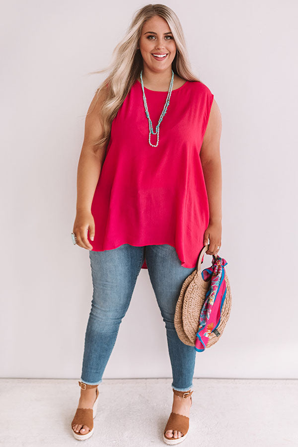 Time For A Getaway Shift Tunic In Raspberry  Curves Image - 4
