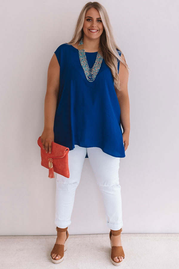 Time For A Getaway Shift Tunic In Royal Blue  Curves Image - 1