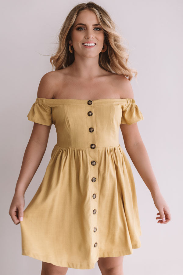 Desert Dreams Button Down Dress In Primrose Yellow Image - 3