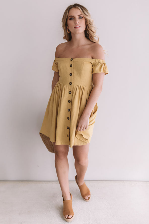 Desert Dreams Button Down Dress In Primrose Yellow Image - 1