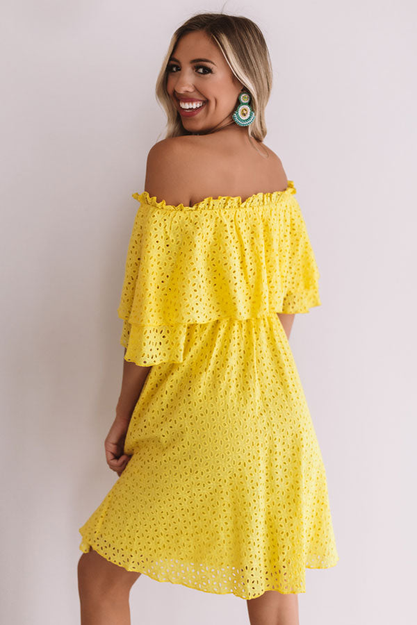 Travel To Tulum Eyelet Dress In Yellow Image - 4