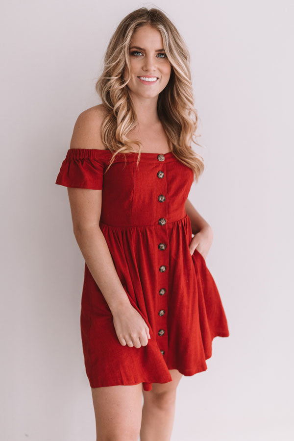 Desert Dreams Button Down Dress In Scarlet Image - 3