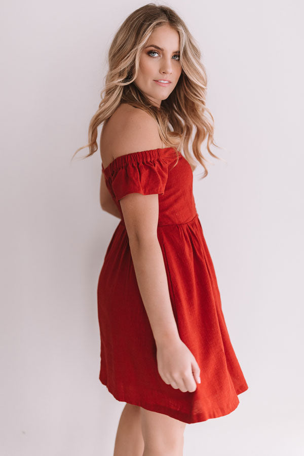 Desert Dreams Button Down Dress In Scarlet Image - 4