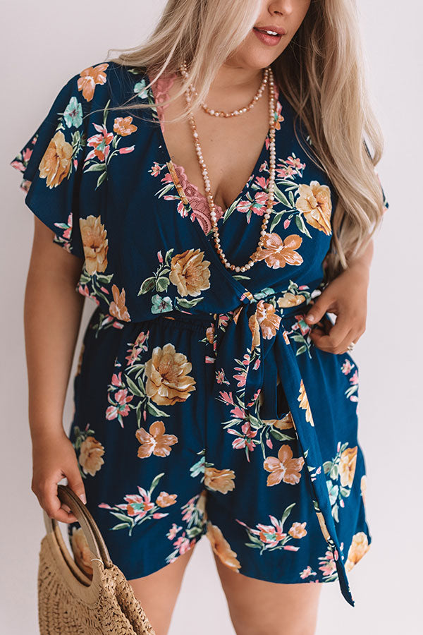 Floral Feelin' Romper In Navy Curves Image - 2
