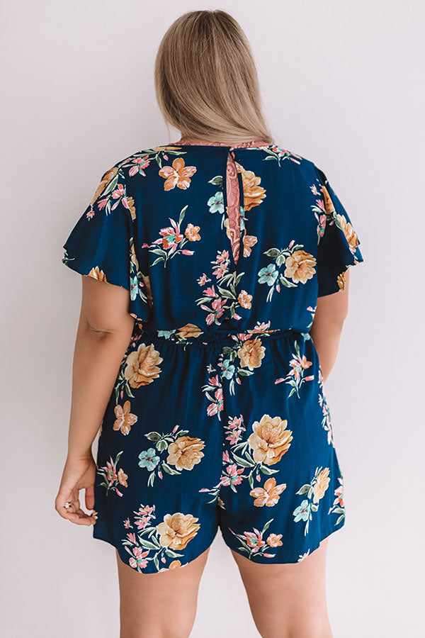 Floral Feelin' Romper In Navy Curves Image - 4