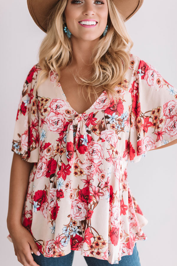 Floral Fixation Babydoll Top Image - 2
