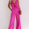Better On The Red Carpet Ruffle Jumpsuit In Fuchsia Image - 1