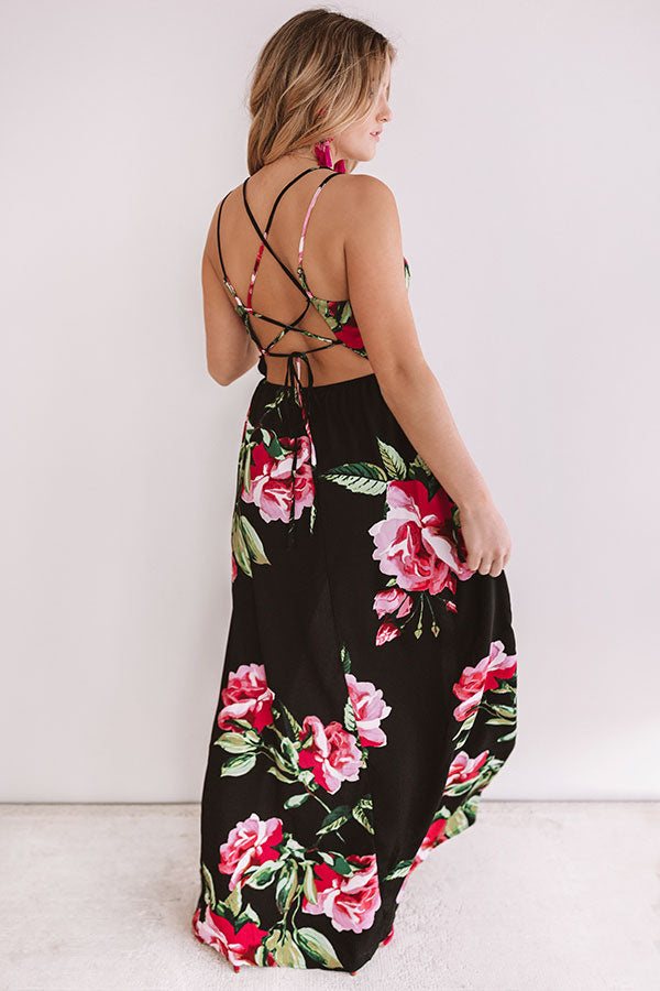 Floral Wonderland Maxi In Black Image - 5