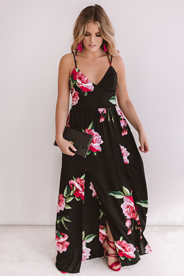 Floral Wonderland Maxi In Black Image - 3