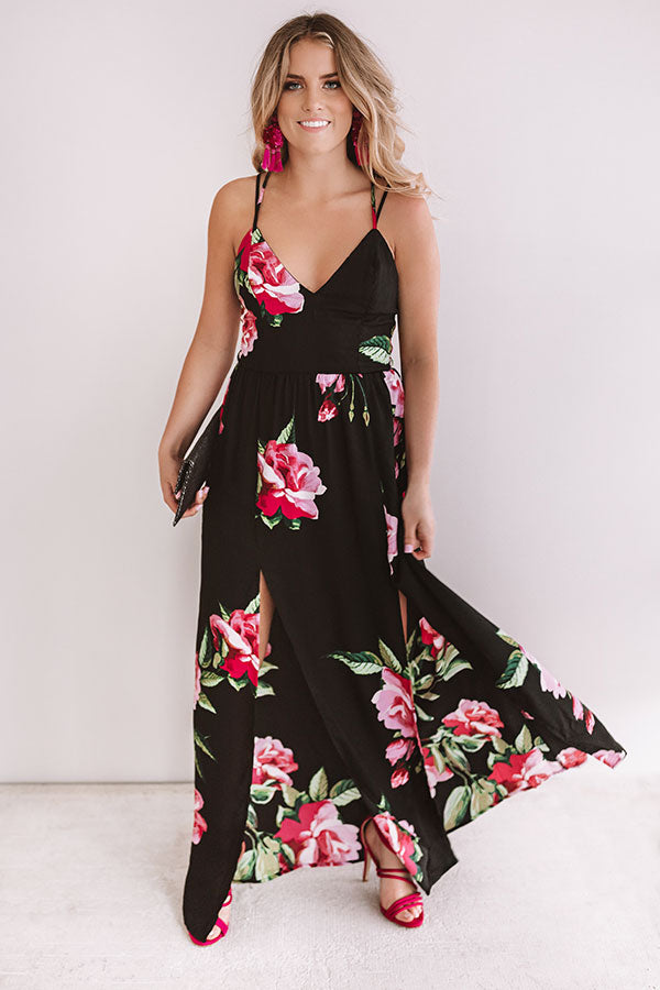 Floral Wonderland Maxi In Black Image - 1