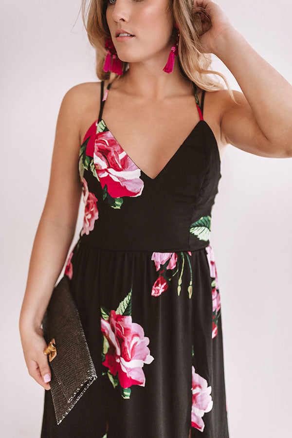Floral Wonderland Maxi In Black Image - 4