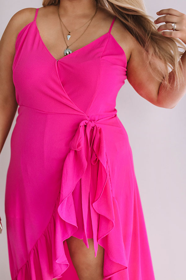 Tahiti And Twirls Ruffle Dress In Hot Pink Curves Image - 2