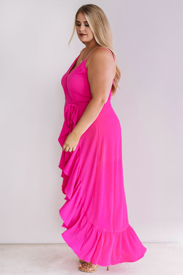 Tahiti And Twirls Ruffle Dress In Hot Pink Curves Image - 3