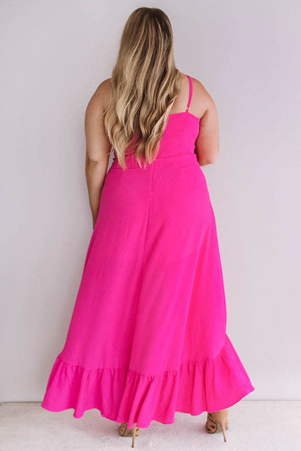Tahiti And Twirls Ruffle Dress In Hot Pink Curves Image - 4