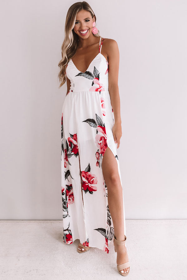 Floral Wonderland Maxi In White Image - 2