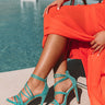 The Mary Kate Faux Suede Heel in Light Turquoise Image - 1