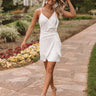 Bubbly In Barcelona Front Tie Dress In White Image - 1