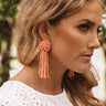Feeling Coastal Tassel Earrings In Peach Image - 1