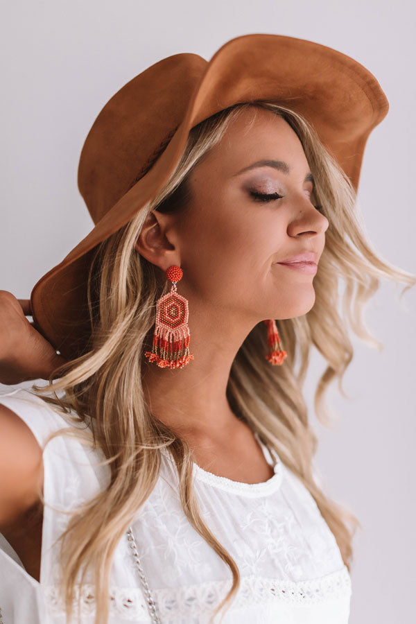 Beads And Bungalows Earrings In Tangerine Image - 1