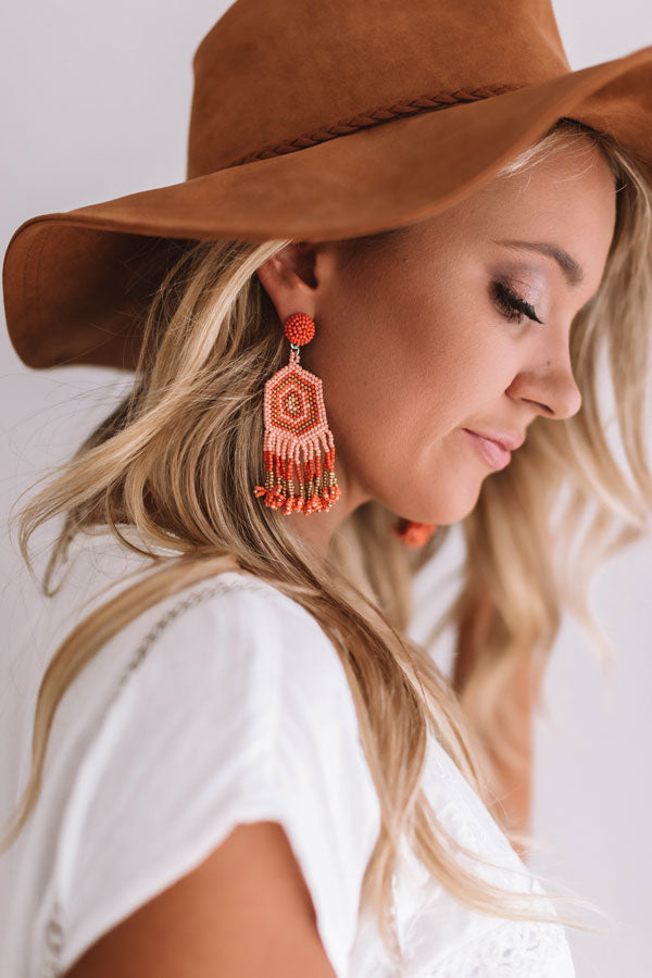 Beads And Bungalows Earrings In Tangerine Image - 2