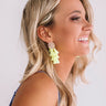 Seeing Sparkles Tassel Earrings In Neon Yellow Image - 1