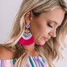 Cocktails On Me Fan Earrings In Hot Pink Image - 1