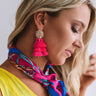 Seeing Sparkles Tassel Earrings In Hot Pink Image - 1