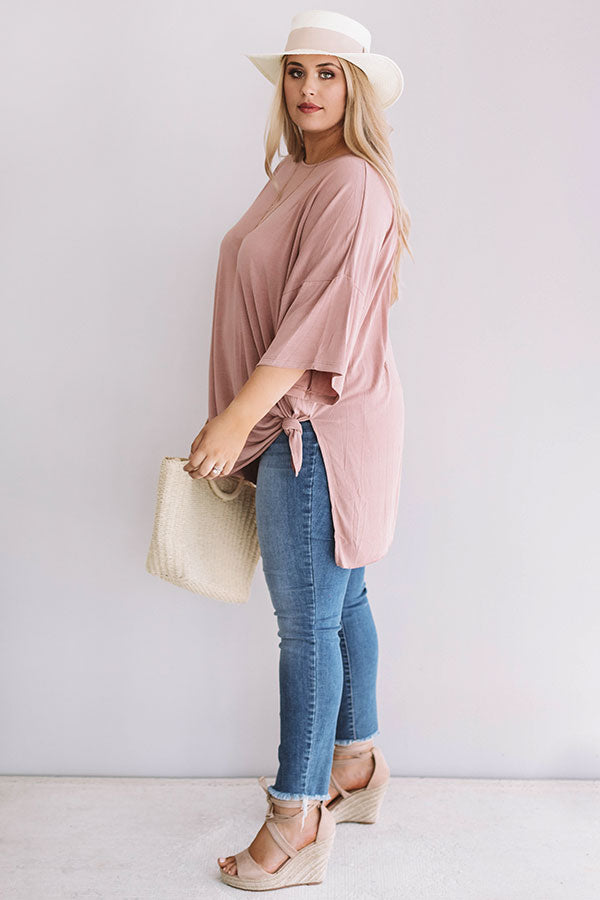 Never Say Never Shift Top in Blush Curves Image - 3