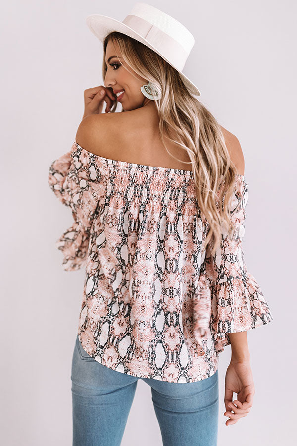 Night Out Snake Print Shift Top Image - 3