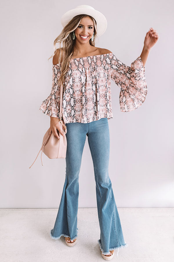 Night Out Snake Print Shift Top Image - 4