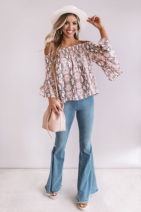 Night Out Snake Print Shift Top Image - 1