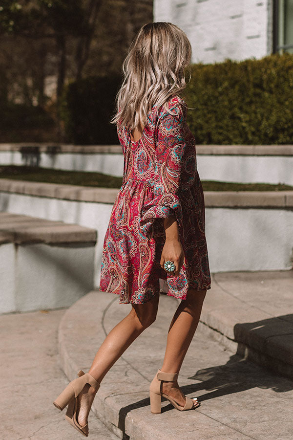 Sunrise Views Paisley Shift Dress Image - 4