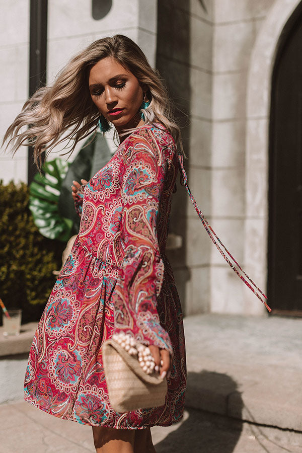 Sunrise Views Paisley Shift Dress Image - 5