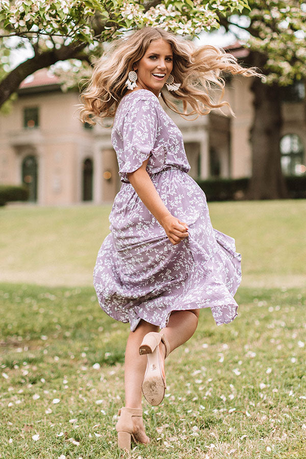 Fields In Florence Floral Midi in Lavender Image - 3