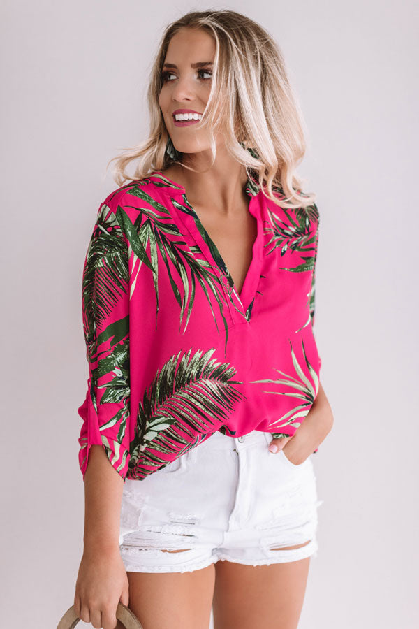Hampton's Chic Shift Top in Hot Pink Image - 2