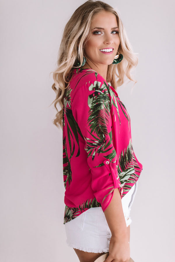 Hampton's Chic Shift Top in Hot Pink Image - 3