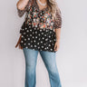 Champagne and Chiffon Floral Top in Black Curves Image - 1