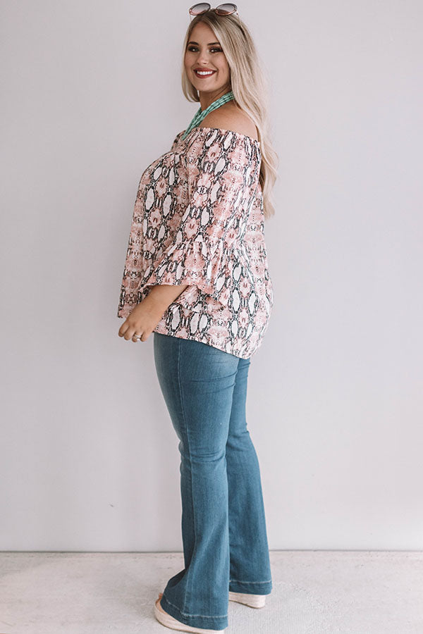 Night Out Snake Print Shift Top Curves Image - 3