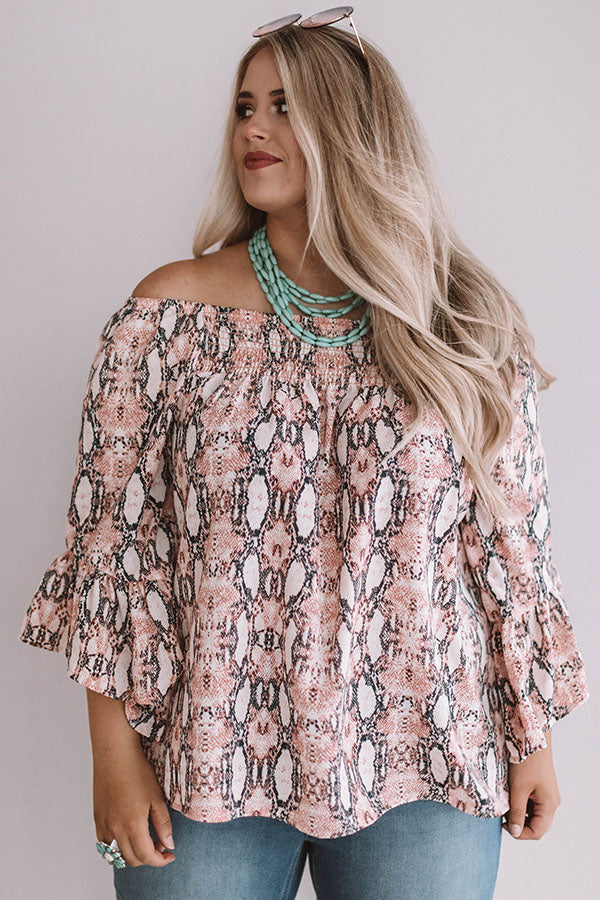 Night Out Snake Print Shift Top Curves Image - 2